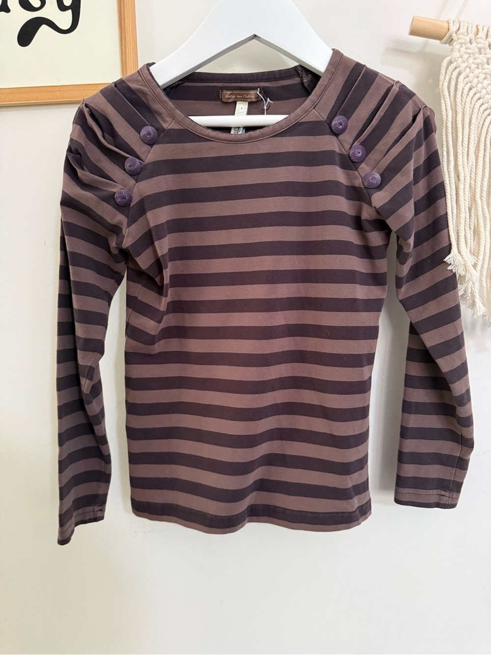 Matilda Jane - size 6 - striped long sleeve tee - Picture 7 of 9